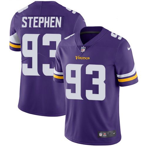 Men Minnesota Vikings #93 Shamar Stephen Nike Purple Limited NFL Jersey